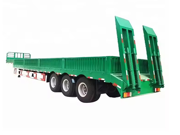 50-60 Tons 3 Axles Steel Material Low Bed Semi Trailer